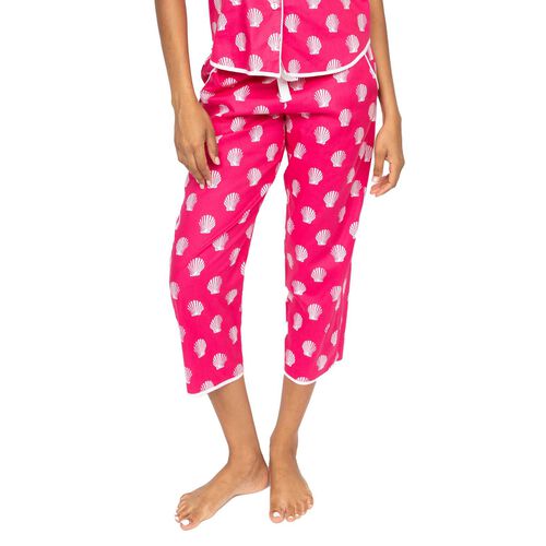 Cyberjammies Bright Pink Shell Print Cropped Pyjama Bottoms